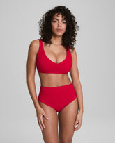 SPANXshapeâ„¢ Swim Pique Plunge Bikini Top | Spanx Red